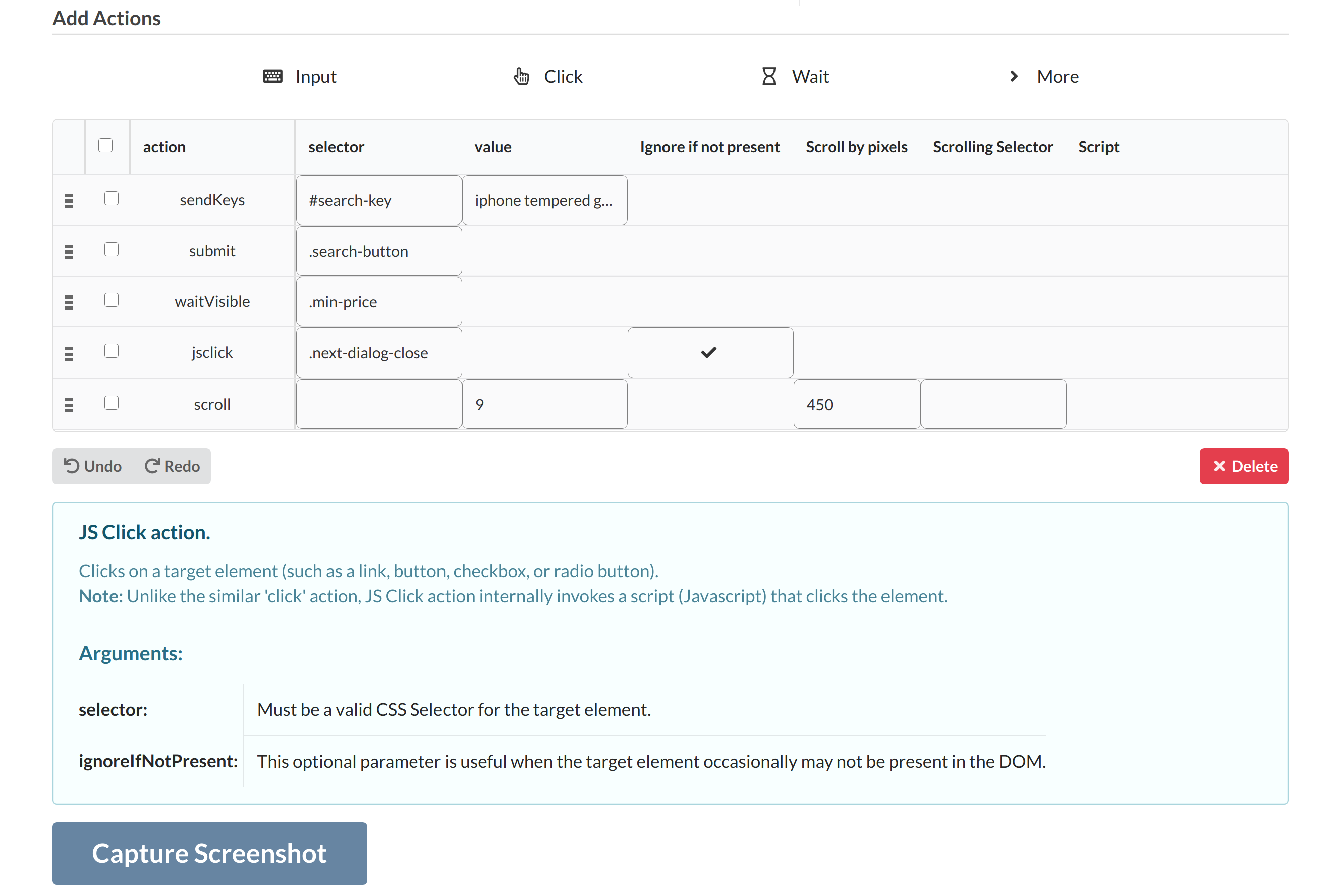 Google chrome web screenshots capture VS Dataflow Kit cloud screenshots API capture with actions.